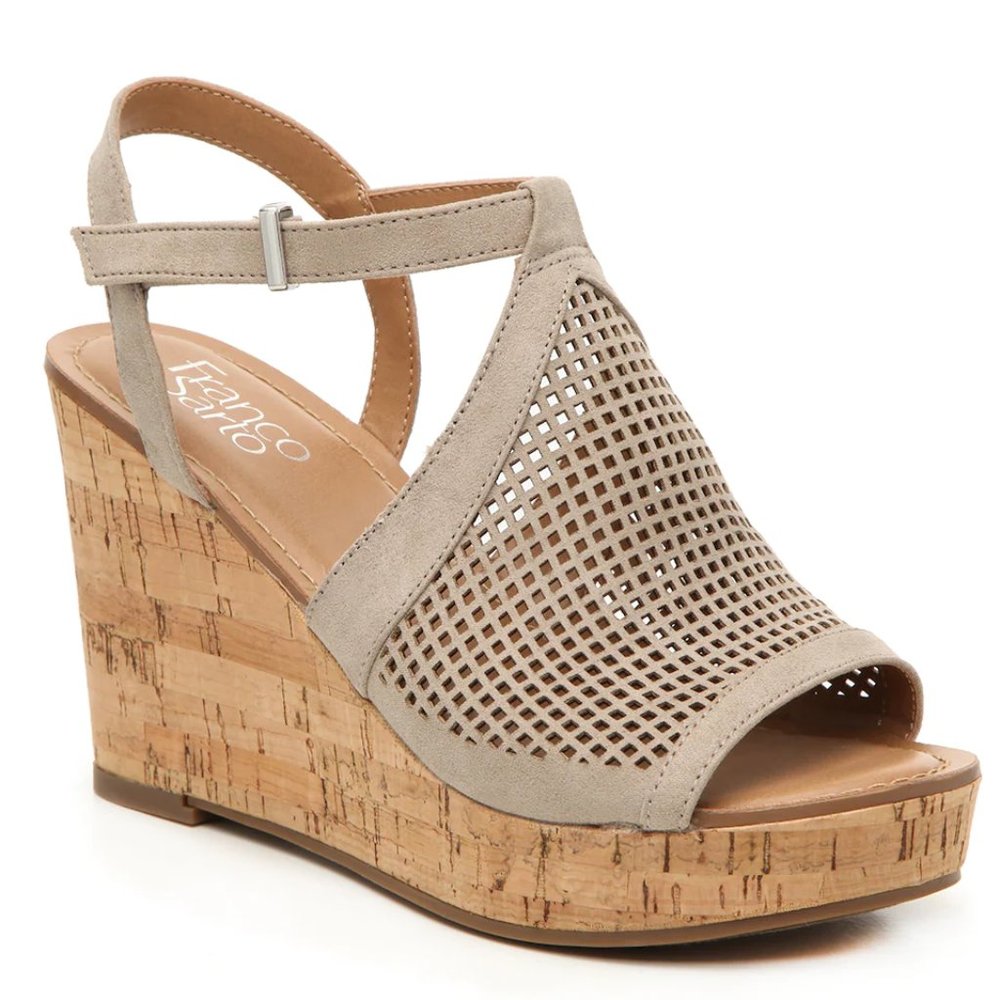 Franco Sarto Canyon Taupe Wedge Sandals (size 9.5)